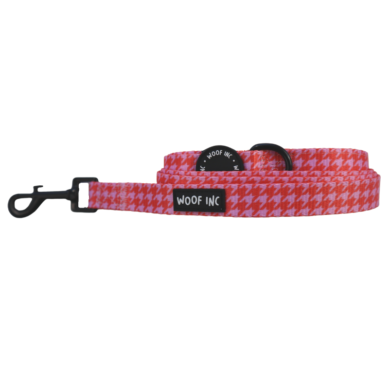 Red / Pink Houndstooth Lead
