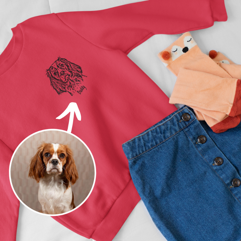Custom Pet Portrait Sweatshirt For Children