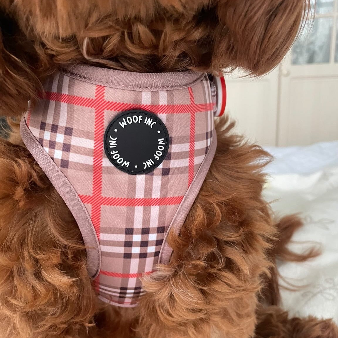 Dog Clothes Burberry Plaid Dog Harness Nude Tartan Plaid Dog