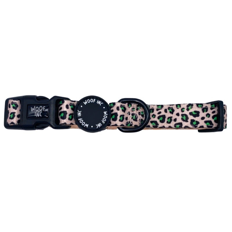 Neon Leopard Print Dog Collar