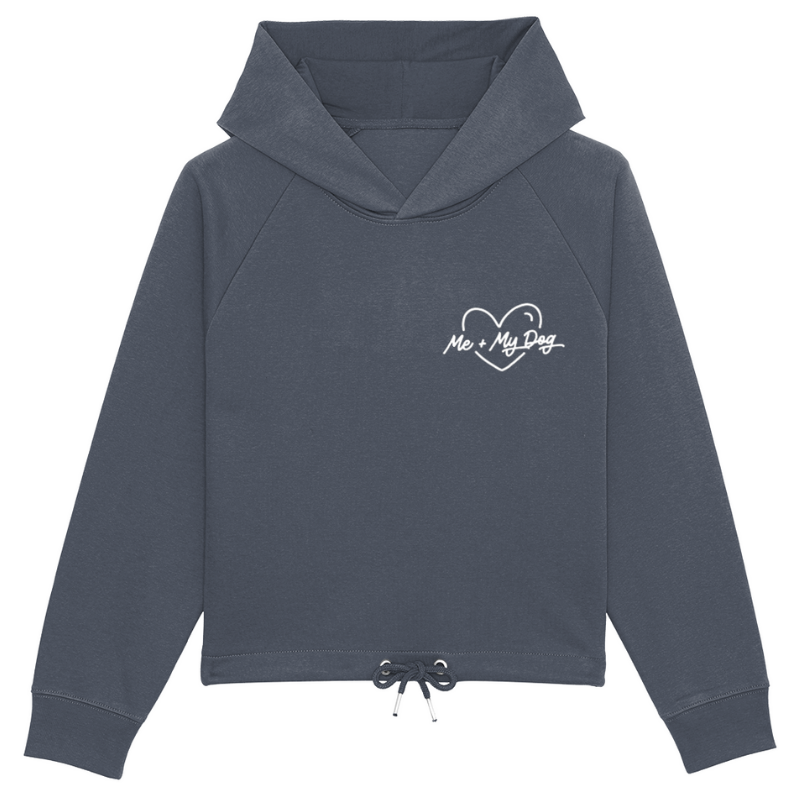 Me & My Dog Embroidered Cropped Hoodie