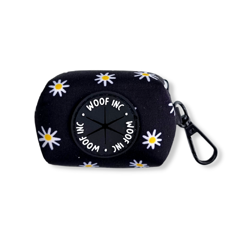 Black Daisy Poop Bag Holder WOOF INC