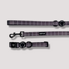 Load image into Gallery viewer, Black Grey Tartan Collar and Lead Set