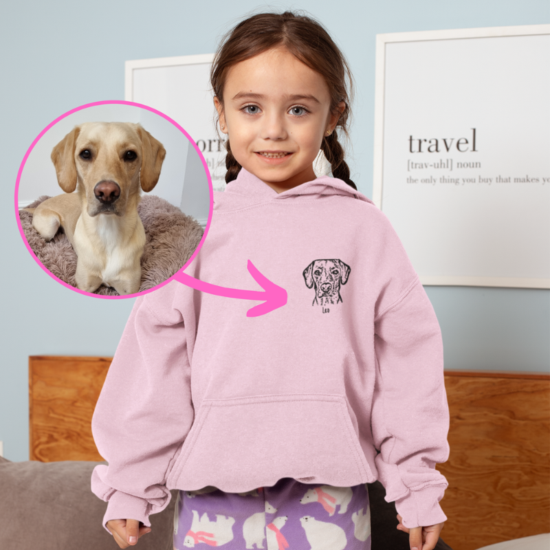 Custom Pet Portrait Hoodie For Children