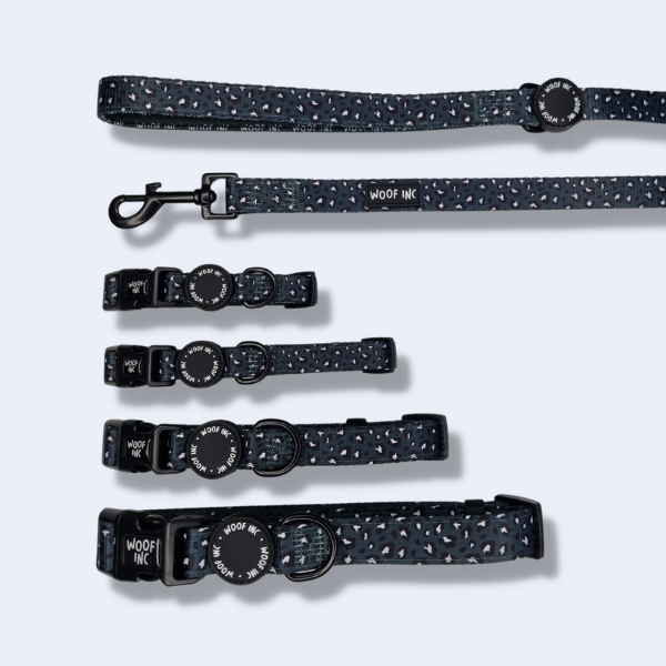Midnight Leopard Collar and Lead Set